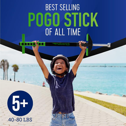 Flybar Maverick Pogo Stick for Kids Ages 5+, 40 to 80 Pounds, Perfect for Beginners, Easy Grip Handles, Anti-Slip Pegs, Outdoor Toys for Boys and Girls