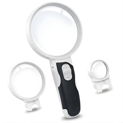 Deluxe Products Lighted Magnifying Glass with 3 In