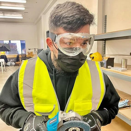 Neiko Pro 53875B Gafas de Seguridad Transparentes para Laboratorio, Gafas de Laboratorio de Química, Científicas, de Construcción, Contratistas, para Carpintería, Antiempañamiento y Salpicaduras, Incluye Ventilación Indirecta para Hombres y Mujeres