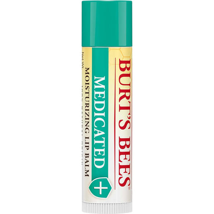Burt's Bees 100% Natural Medicated Moisturizing Lip Balm with Menthol & Eucalyptus, 2 Tubes in Blister Box