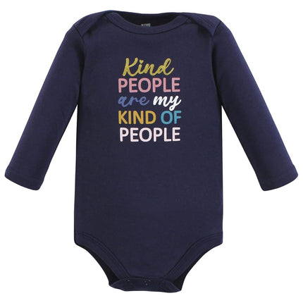 Hudson Baby unisex-baby Cotton Long-sleeve Bodysuits, Girls World, 0-3 Months