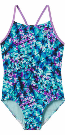 Speedo Girls Thin Strap One Piece Swimsuit, Deep A