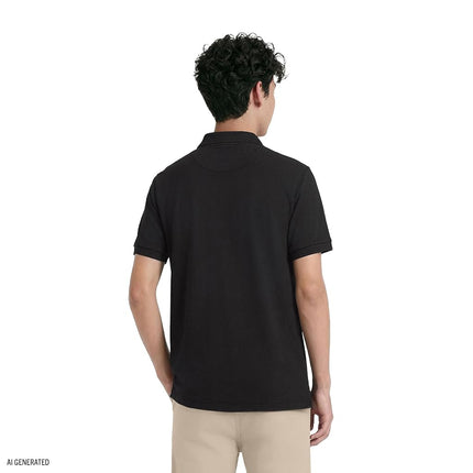 Polo de manga corta uniforme escolar Izod para niños, cierre de botón, material de rendimiento que absorbe la humedad, negro, 14-16 robusto