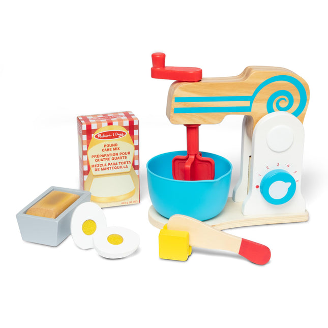 Melissa & Doug Wooden Make-a-Cake Mixer Set (10 pc