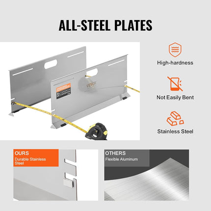 VEVOR Wheel Alignment Tool, 2-Pack Alignment Tool Toe Plates, Stainless Steel Toe Angle Measurement Tool Plate, 4 Alignment Rods and Magnetic Slots, Includes Measuring Tapes & Conversion Chart