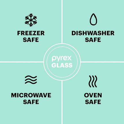 Pyrex Deep 2-Piece 9.5" Glass Baking Dish Set, Glass Bakeware Set, Dishwasher, Microwave, Freezer and Pre-Heated Oven Safe, Deep & Easy Grab