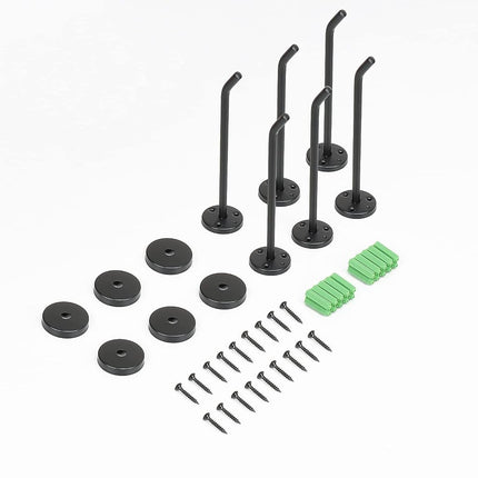 NearMoon Coat Hooks, Wall Mount Hooks for Hanging Hat Hurse Robe, 304 Stainless Steel Heavy Duty Towel Hangers for Bathroom Livingroom Hotel Kitchen Garage, 6 Pack (6 Inch, Matte Black)