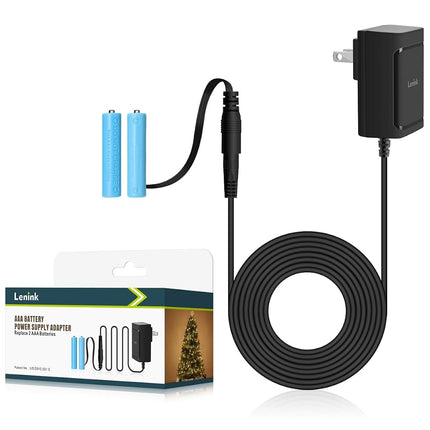 Adaptateur secteur Lenink pour pile AAA, remplace 2 piles AAA, noir