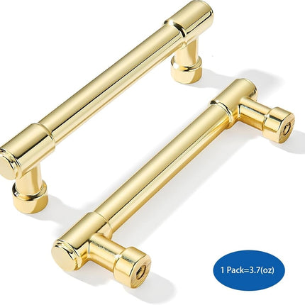 khtumeware 10 Pack 3.5Inch(89mm) Polished Brass Cabinet Pulls Kitchen Cabinet Hardware for Cupboard Drawer Handles Dresser Pulls