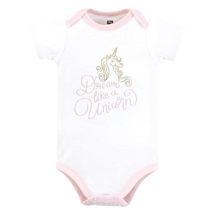 Bodysuits de algodón unisex Hudson Baby, Unicorn Dreams Pink, Prematuro