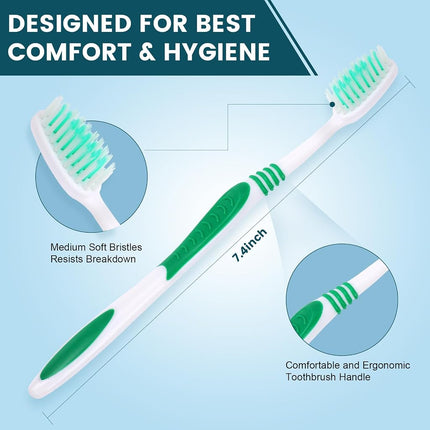 Navona 300 PCS Bulk Disposable Toothbrush Pack, Premium Individually Wrapped, Soft Bristles for Adults or Kids, Ergonomic Handle, Perfect for Travel, Hotel, Donation