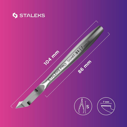 STALEKS PRO Professional Series Cuticle Nippers Smart 31 7mm Manicure Pedicure Tools Salon Home Use Made in EU (NS-31-7)