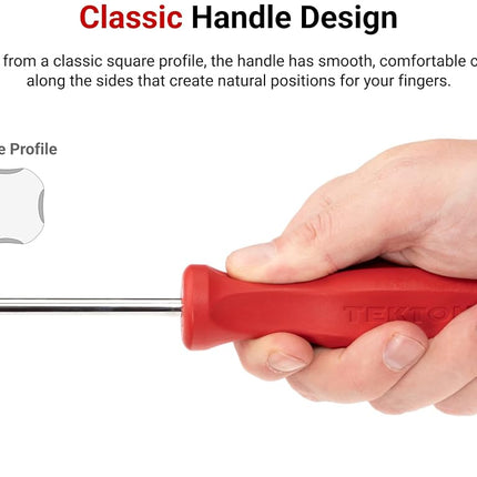 TEKTON Square Hard Handle Black Oxide Blade Screwdriver Set, 3-Piece (S1-S3) | DSQ91007 | Made in USA