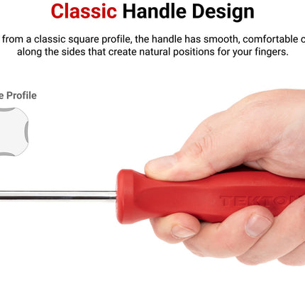 TEKTON Square Hard Handle Black Oxide Blade Screwdriver Set, 3-Piece (S1-S3) | DSQ91007 | Made in USA