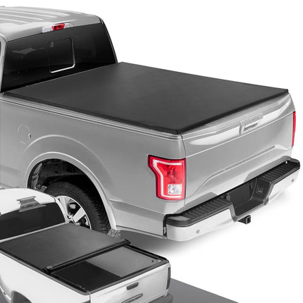 DNA MOTORING TTC-RU-015 Soft Vinyl Roll-Up Tonneau Cover for 15-20 F150 5.5Ft