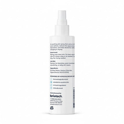 BRIOTECH Espray Tópico para la Piel, Espray de Ácido Hipocloroso para Piel Sensible, Bruma Facial de HOCl, Soporte Corporal Completo contra Irritaciones, Calma el Enrojecimiento, Suaviza Pies y Cuero Cabelludo, 8.5 oz (Paquete de 2)