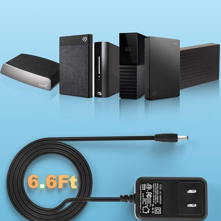 Câble d'alimentation de rechange 12V CA pour Disque Dur Externe WD Western Digital My Book Essential, Disque Dur Seagate, Câble de Chargeur d'alimentation Seagate Freeagent Goflex