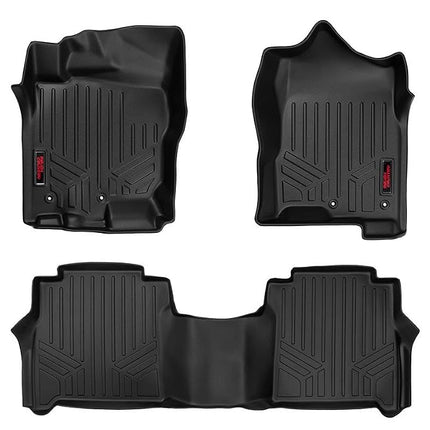 Rough Country M-81712 - Heavy Duty Floor Mats - Front & Rear Combo Crew Cab (fits) 2017-2019 Nissan Titan