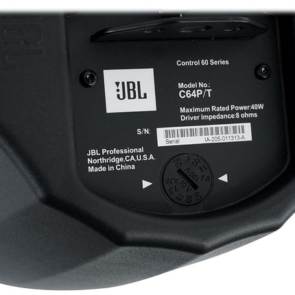 JBL Professional C64P/T Compact Full-Range Hanging Pendant Loudspeaker, Black, Sold as Pair