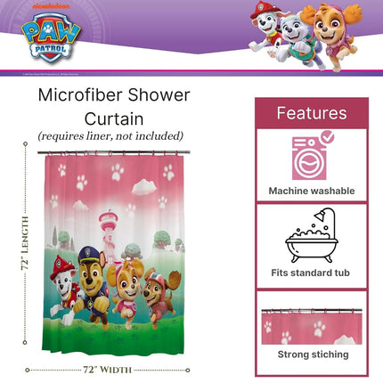 Franco, Paw Patrol Girl Skye Microfibre Shower Curtain 72" x 72" Official Licensed Product