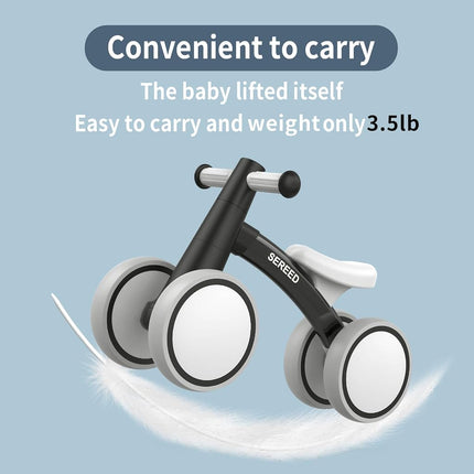 SEREED Baby Balance Bike for 1 Year Old Boys Girls 12-24 Month Toddler Balance Bike, 4 Wheels Toddler First Bike, First Birthday Gifts (Pink New)