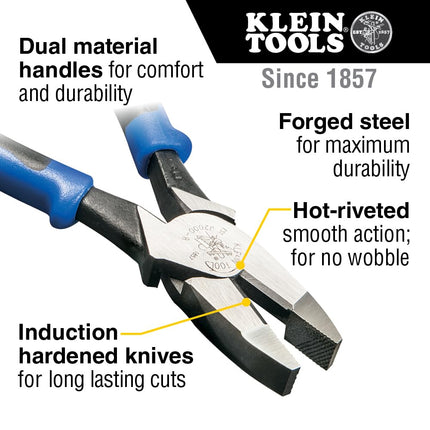 Klein Tools J20008 Journeyman Pliers, 8-Inch Side Cutters, High-Leverage