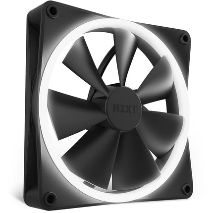 Ventiladores NZXT F140 RGB - RF-R14DF-B1 - Personalización avanzada de iluminación RGB - Refrigeración ultrasilenciosa - Doble (Ventilador y controlador RGB INCLUIDOS) - Ventilador de 140 mm - Negro