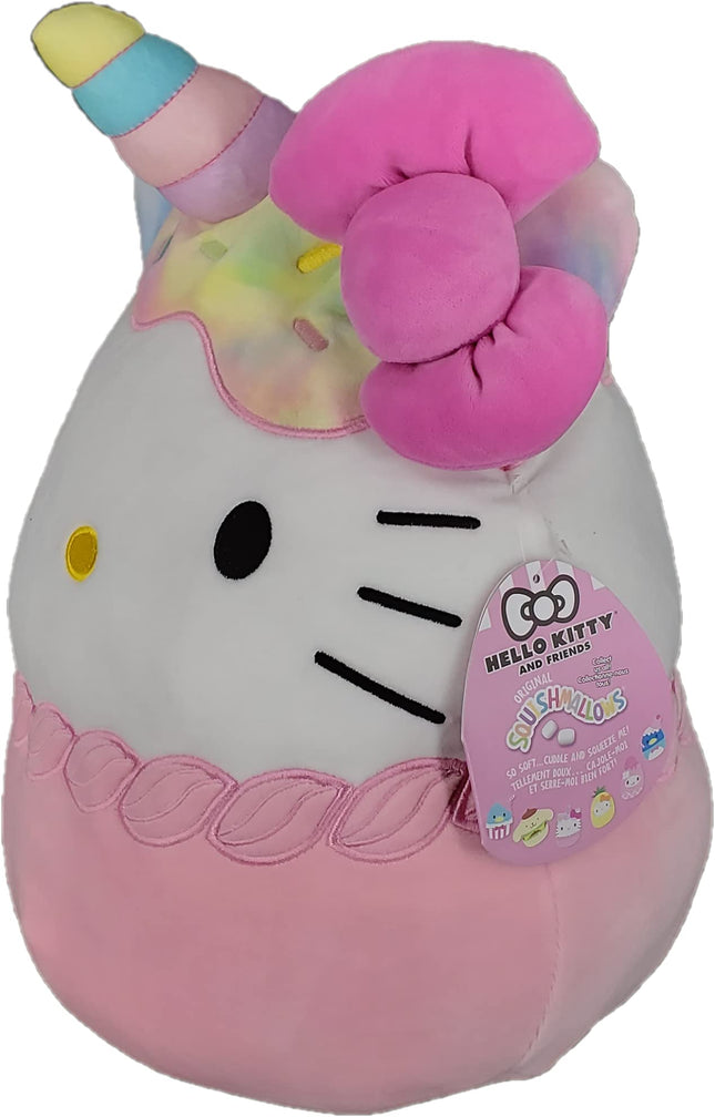 Squishmallows Official Kellytoy Sanrio Squad Squishy Stuffed Plush Toy Animal (Hello Kitty (Cupcake), 8 Inches)