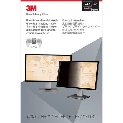 3M Privacy Filter for 23.8 in. Widescreen Monitor (PF238W9B),Black