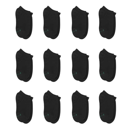 Chaussettes Hanes pour garçons, Double Tough à coussinets, coupe cheville et invisible, paquets de 12 paires, invisible - Noir - Paquet de 12, Petite