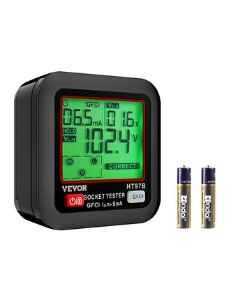 VEVOR Outlet Tester, Electrical GFCI Trip Tester, 