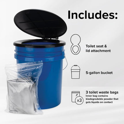 CAMCO Double Bag Design Portable Toilet Waste Bags, Black, Pack of 10 (41548)
