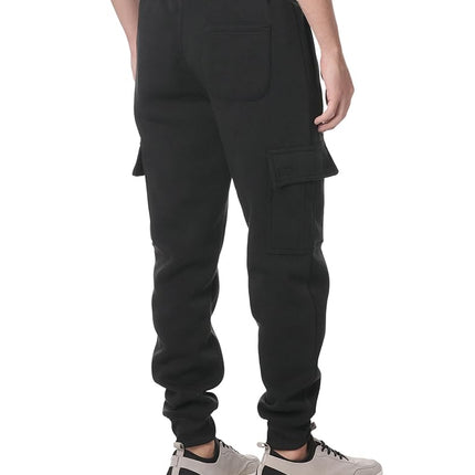 Southpole Men's Active Fleece Open Bottom Sweatpants-Regular and Big & Tall Sizes, Black, XXL