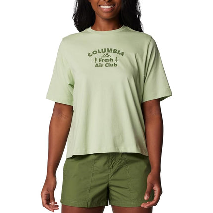 Columbia Women's North Cascades Relaxed Tee, Sage Leaf/Outdoors Club, Small