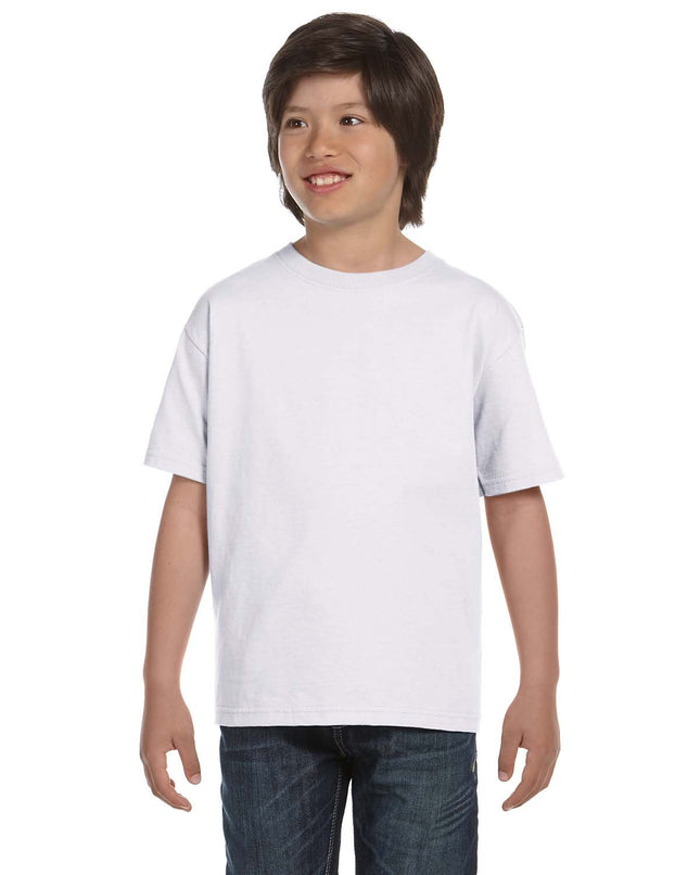Hanes Lot de 6 t-shirts à manches courtes Essentials pour grands garçons, blancs, grande taille, blanc, L