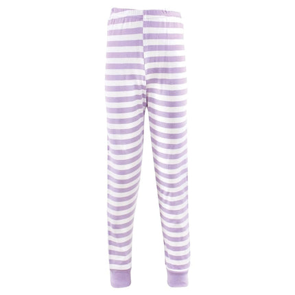 Ensemble de pyjama en coton pour bébés filles Hudson Baby, rayures lilas, 7 ans