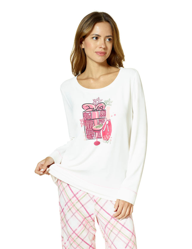 HUE Womens Sleep and Lounge Pajama Separates, Chri