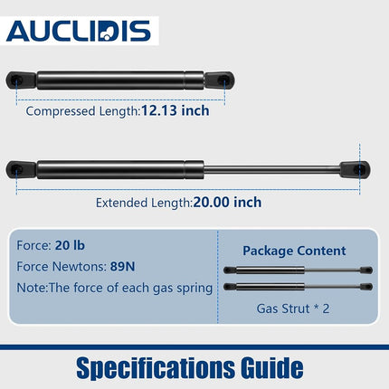 C16-08568 Gsni-5300-20 20 inch 20lb/89N Gas Strut Shock Spring Lift Support for RV Entry Door Camper Bed Storage for Motorhome Basement Hatch Boat Lid Tool Box, C1608568, Set of 2 by AUCLIDIS