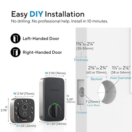 ULTRALOQ Bolt Fingerprint WiFi Smart Lock, Works with Apple Home, Siri, Alexa, 8-in-1 Keyless Entry Deadbolt Lock with Fingerprint, Keypad, App Remote Control, Auto Unlock,Easy Install, 10 Mo. Battery