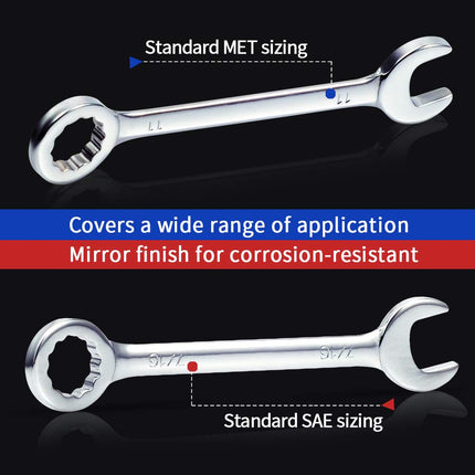 SPEEDWOX Ignition Wrench Set SAE Metric Small Open and Box Wrenches Mini Spanner Set Combination Wrench Set with Portable Storage Pouches