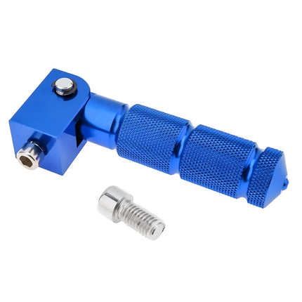 Windance 8mm M8 Passenger Footrest Pedals 90 Degree Foldable Non-Slip Motorcycle Scooter Bike E-Bike (Blue)