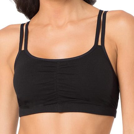Fruit of the Loom Women's Sports Bra (Pack of 3), Grey Black/White/Black - 3 Pack, UK 18