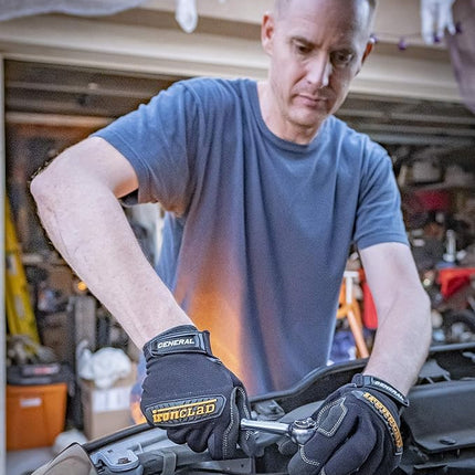 Ironclad General Utility Work Gloves GUG, All-Purpose, Performance Fit, Durable, Machine Washable, Sized XXX-Large, (1 Pair) Black