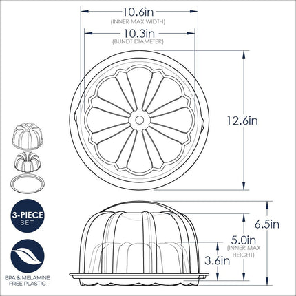 Nordic Ware Formed Orginal Bundt with Keeper, 12 Cup, Golden Hour