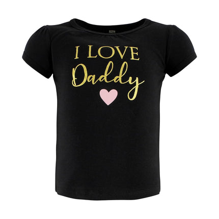 Hudson Baby Unisex Baby Short Sleeve T-shirts, Girl Daddy, 12-18 Months