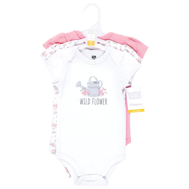 Hudson Baby Unisex Baby Cotton Bodysuits, Wild Flower Garden, 6-9 Months