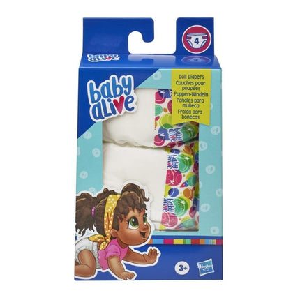 Baby Alive Doll Nappy Refill, Includes 4 Nappies, Toys Accessories, for Children Aged 3 Years and Up