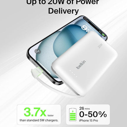 Belkin 10000mAh 20W USB C Power Bank, Portable Charger for iPhone & iPad