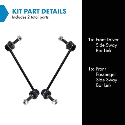 TRQ Front Driver and Passenger Side Sway Bar Link Set 2 Piece