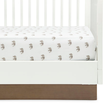 Sábanas ajustables Delta Children para cuna de niña y niño - Sábanas para cuna estándar y colchones para niños pequeños - 71x132 cm (paquete de 2), Safari Friends